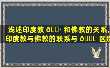 浅述印度教 🕷 和佛教的关系,印度教与佛教的联系与 🐟 区别是什么